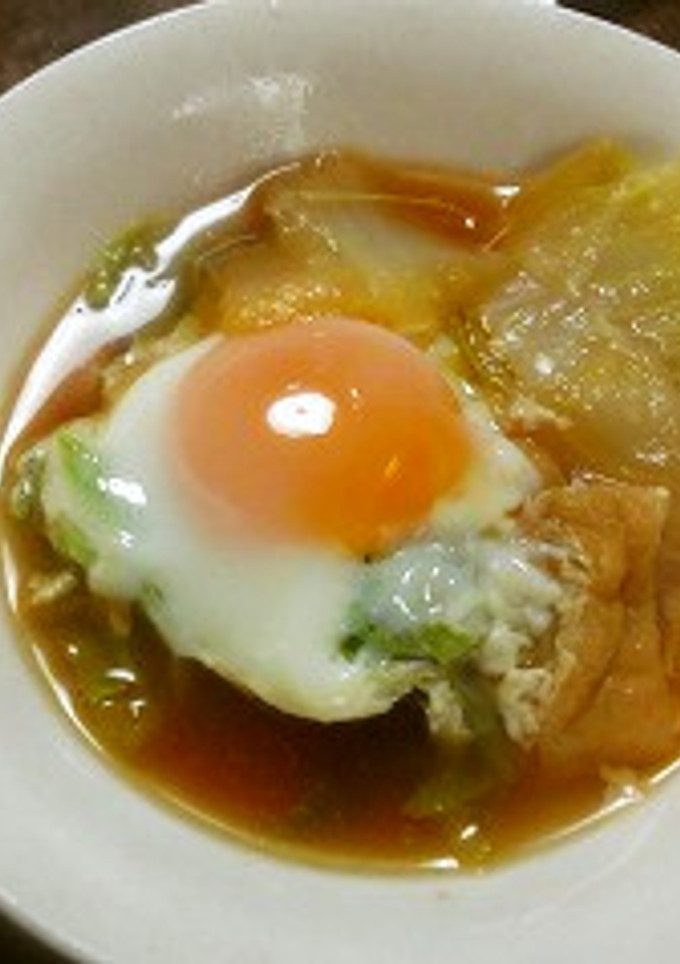 白菜と落とし卵の煮物-レシピのメイン写真