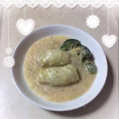 รูปของ 豚肉の白菜ロール味噌クリーム煮