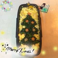 รูปของ クリスマスツリーの3色丼★デコ弁キャラ弁