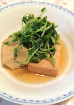 厚揚げと豆苗のさっと煮-レシピのメイン写真