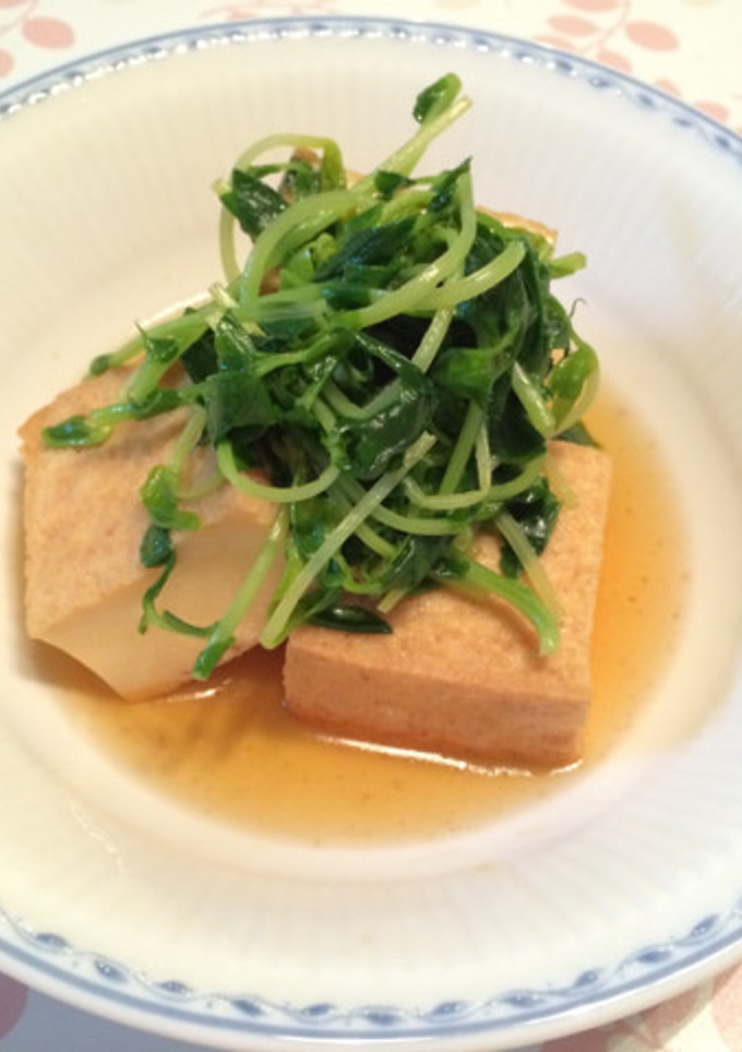 厚揚げと豆苗のさっと煮-レシピのメイン写真