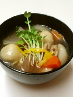 お雑煮の汁でまめぶ汁-レシピのメイン写真