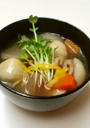 お雑煮の汁でまめぶ汁-レシピのメイン写真