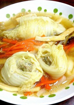 餃子入りロール白菜の酸辣湯-レシピのメイン写真