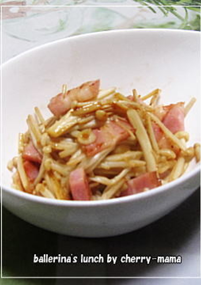 エノキと厚切りベーコンのバター麺つゆ炒め-レシピのメイン写真