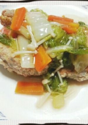 豆腐ハンバーグ×野菜あんかけ♡-レシピのメイン写真