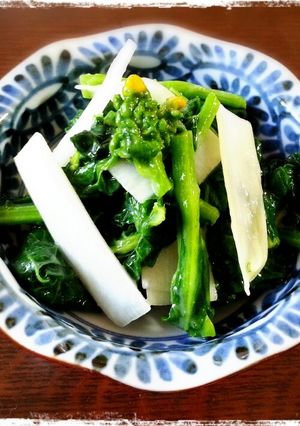 菜の花とうどのからし酢味噌和え-レシピのメイン写真