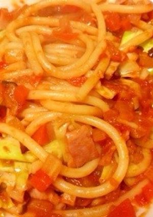 キャベツとベーコンのトマトソースパスタ-レシピのメイン写真