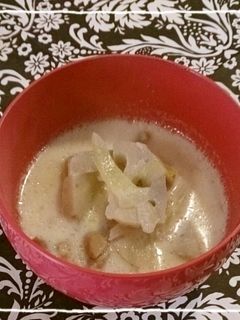鶏肉&れんこんのミルクスープ-レシピのメイン写真