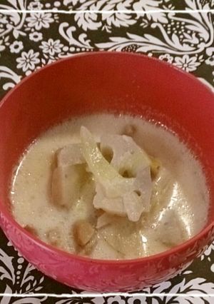 鶏肉＆れんこんのミルクスープ-レシピのメイン写真