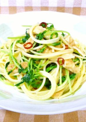 豆苗と油揚げのペペロンチーノ♪-レシピのメイン写真