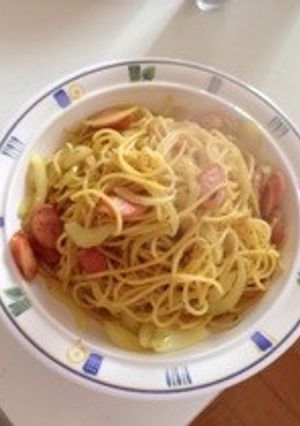 ペペロンチーノ風☆カレーパスタ♡-レシピのメイン写真