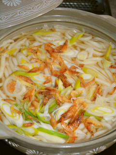 長ネギと桜えびの煮込みうどん-レシピのメイン写真