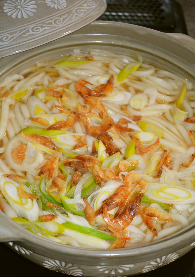 長ネギと桜えびの煮込みうどん-レシピのメイン写真