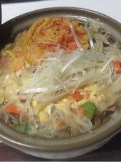 余り物消費! 簡単鍋焼きうどん 栄養良!-レシピのメイン写真