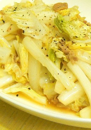 白菜とツナのガーリックポン酢炒め-レシピのメイン写真