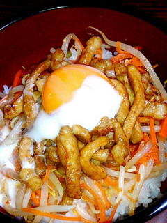 ビビンバ風甘辛豚肉ともやしのナムルご飯-レシピのメイン写真