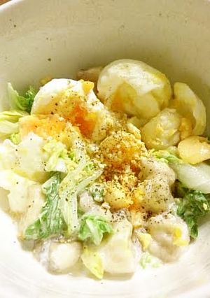 白菜とバナナとゆで卵のサラダ-レシピのメイン写真