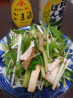 簡単!ささみと水菜のおつまみサラダ-レシピのメイン写真