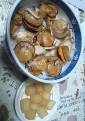 １１月２４日晩飯【ホタテ丼、大根の煮物】-レシピのメイン写真