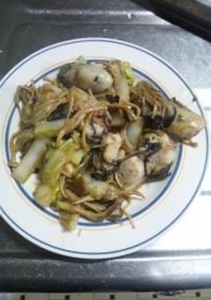１月７日晩飯　【牡蠣の炒め物】-レシピのメイン写真
