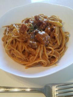 残ったカレーで♪チーズカレーパスタ-レシピのメイン写真