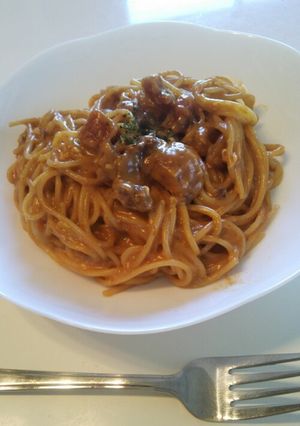 残ったカレーで♪チーズカレーパスタ-レシピのメイン写真