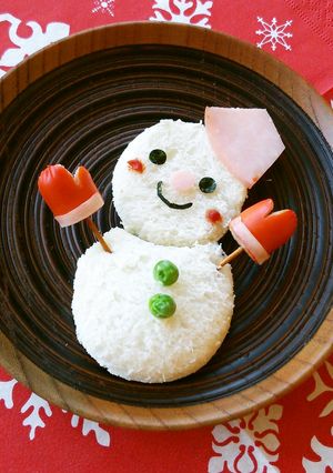 冬のキャラ弁☆赤ウインナーの手袋-レシピのメイン写真
