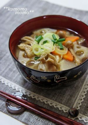 ♥ほっこり♥きのこと根菜の食べる味噌汁-レシピのメイン写真