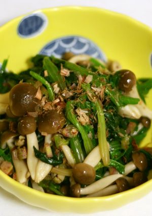 ほうれん草としめじの、梅風味おひたし-レシピのメイン写真