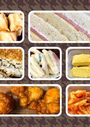 男弁当１5分 ハムサンド、メンチカツ-レシピのメイン写真