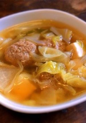 キャベツたっぷり☆肉団子あっさりスープ-レシピのメイン写真