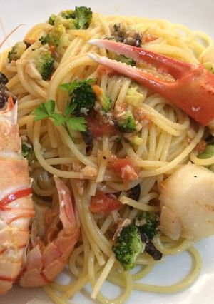 スパゲッティーニ・魚介のアーリオオーリオ-レシピのメイン写真