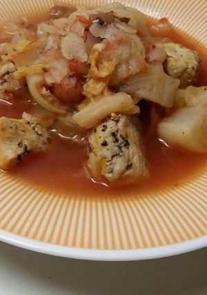 鶏むね肉と白菜のトマト煮-レシピのメイン写真
