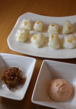 サイコロ焼餅の梅おかか＆タラマヨディップ-レシピのメイン写真