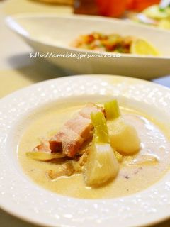 カリカリベーコンとかぶの豆乳スープ-レシピのメイン写真