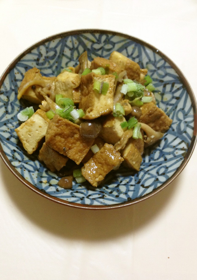 厚揚げときのこのカレー味噌炒め♪-レシピのメイン写真