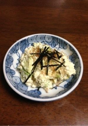 酒の肴に♪アボカドと豆腐のワサビ和え-レシピのメイン写真