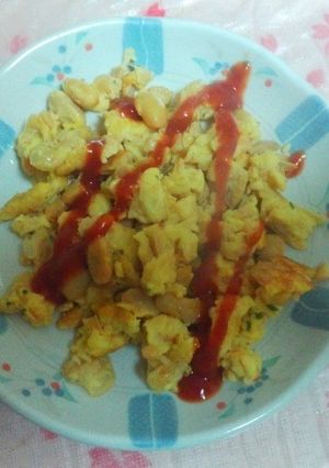 水煮大豆スクランブルエッグ風♪-レシピのメイン写真