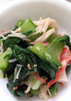 カニカマと青梗菜のおひたし＊ごま油和え-レシピのメイン写真