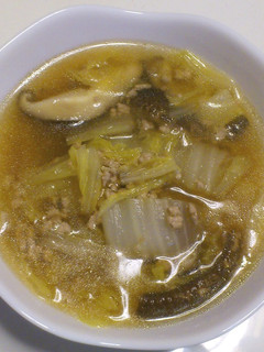 白菜とひき肉の椎茸スープ-レシピのメイン写真