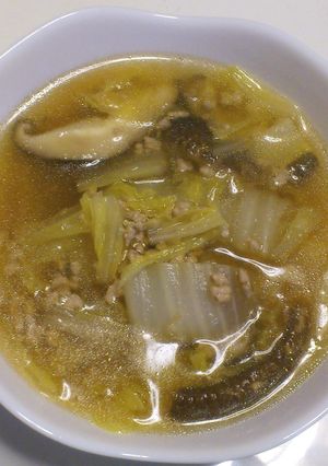 白菜とひき肉の椎茸スープ-レシピのメイン写真