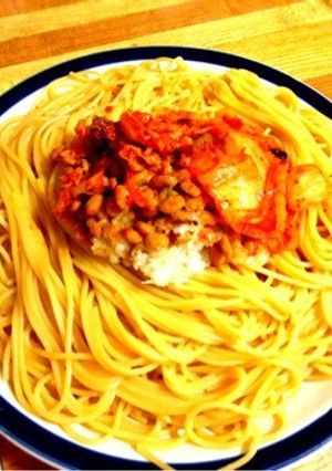 料理男子の納豆キムチスパゲティ-レシピのメイン写真