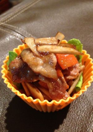 お弁当にも！豚とごぼうの焼肉炒め-レシピのメイン写真