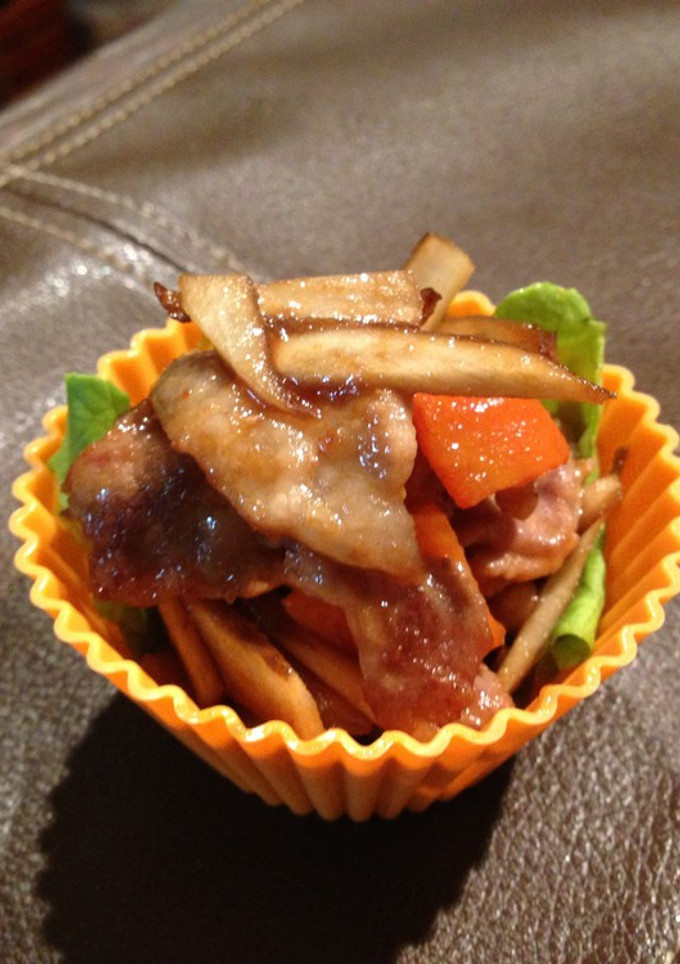 お弁当にも！豚とごぼうの焼肉炒め-レシピのメイン写真