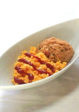 カフェ風♪レンジでふわとろオムライス-レシピのメイン写真