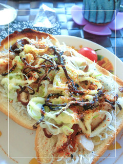 椎茸×シラス×葱の塩昆布トースト-レシピのメイン写真