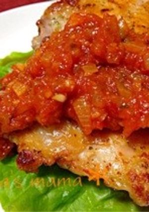 鳥肉のトマトガーリックソース♡-レシピのメイン写真