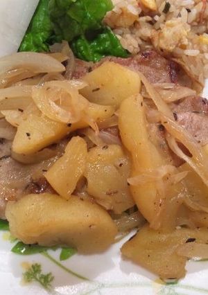 ポークソテー　りんごと玉ねぎのソース-レシピのメイン写真