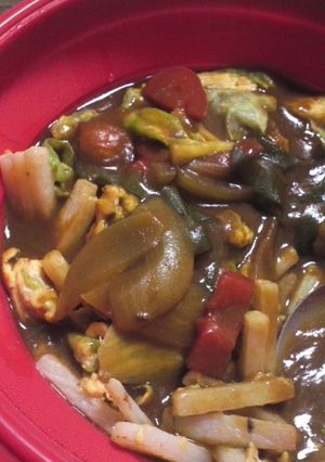 残りのカレーで♪オム野菜のカレー掛け-レシピのメイン写真